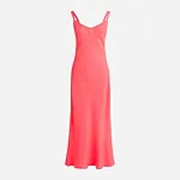 J. Crew Dresses & Skirts - J Crew Midi Slip Dress Size 6 GWYNETH Coral Pink V Neck Sleeveless Feminine NEW